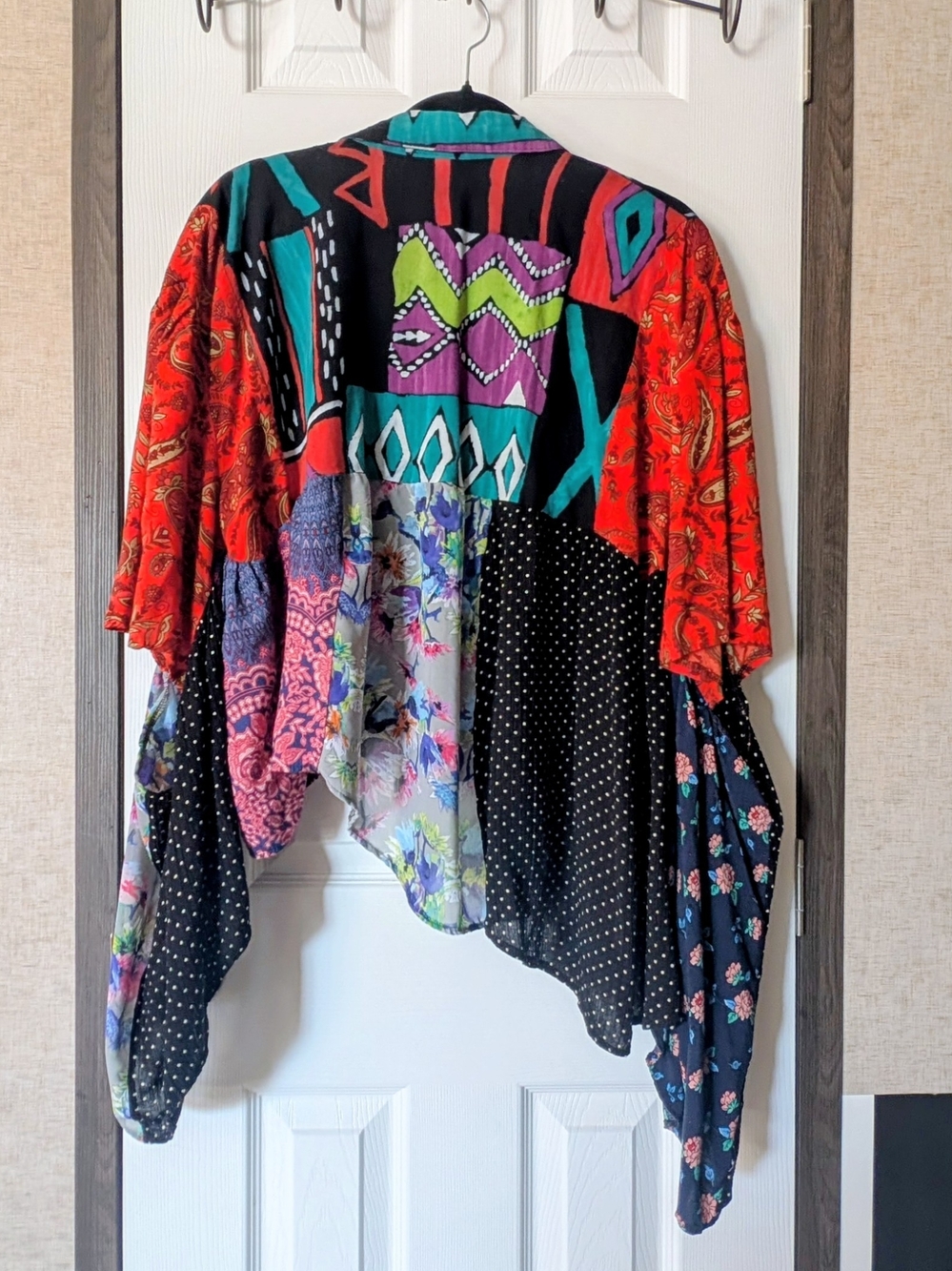 OOAK, Handmade Boho Patchwork Multicolor Women's Kimono Top Freesize